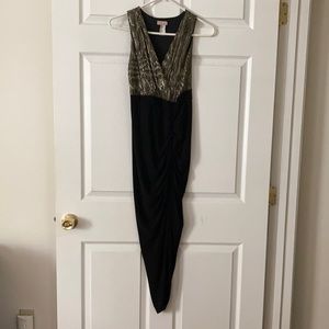 Vintage 1980s Gold Metallic Shimmer Dress